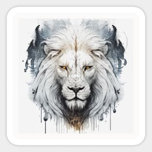 Lion Portrait Animal Painting Wildlife Outdoors Adventure Sticker